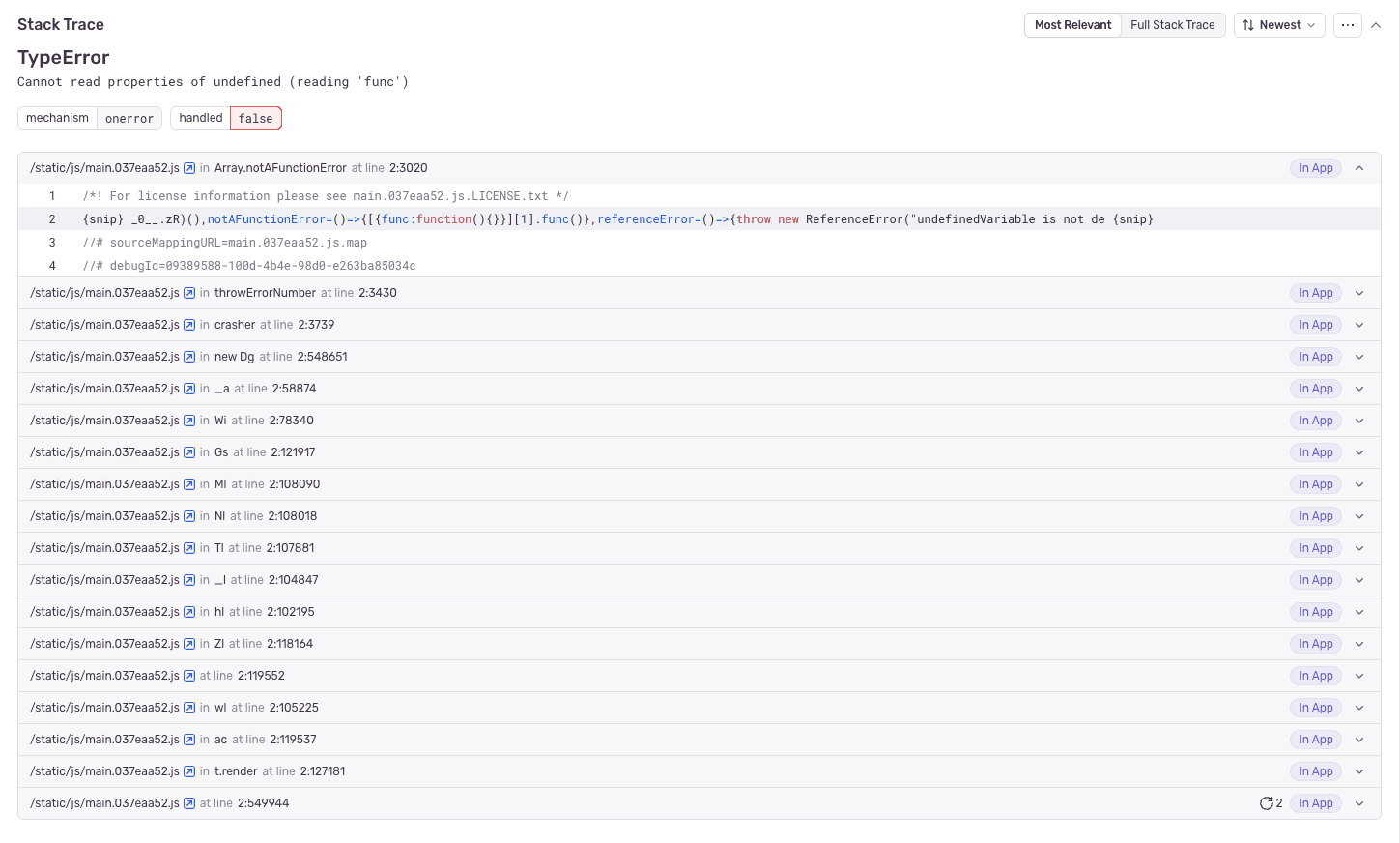 bad stack trace example