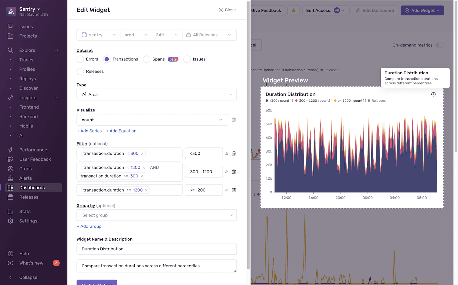 Response Thresholds Widget.